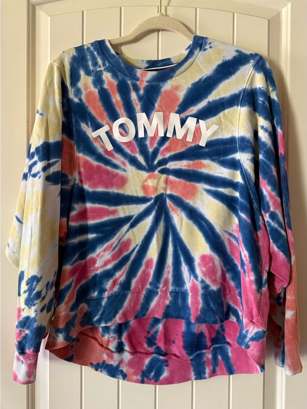 Tommy Hilfiger Tie-Dye Crewneck Sweatshirt Cotton Vintage Look